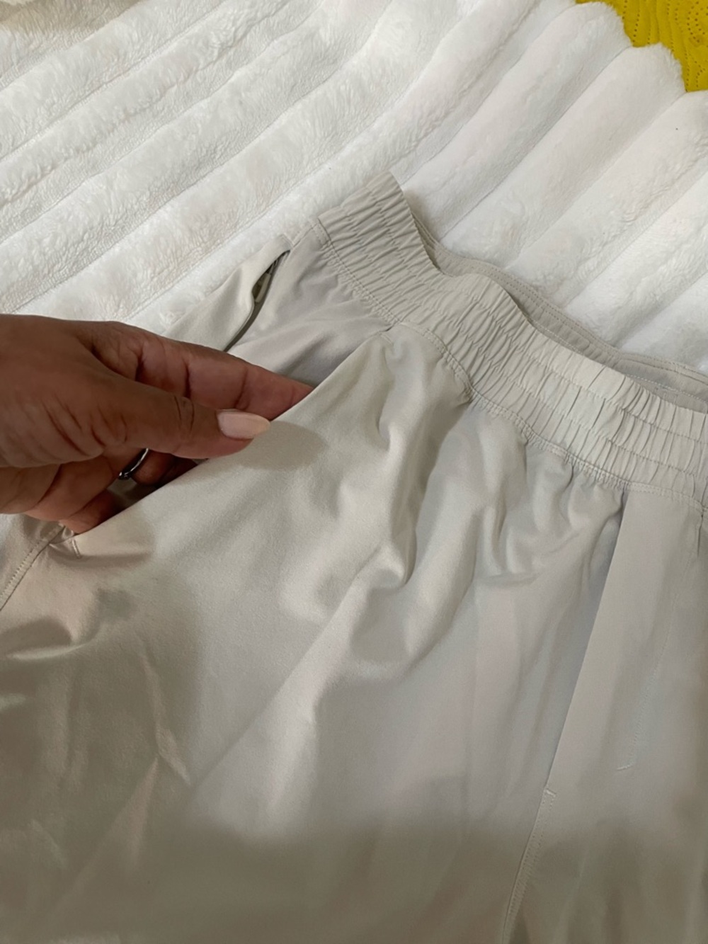 Lululemon Pace Breaker™ White Athletic Shorts with Blue Trim - Picture 3 of 15